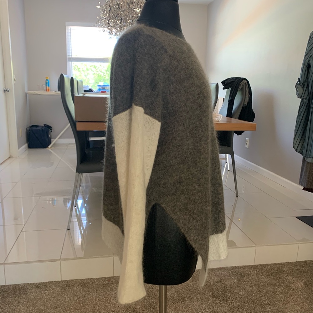 Helmet Lang Asymmetrical Color-Block Sweater. - image 2